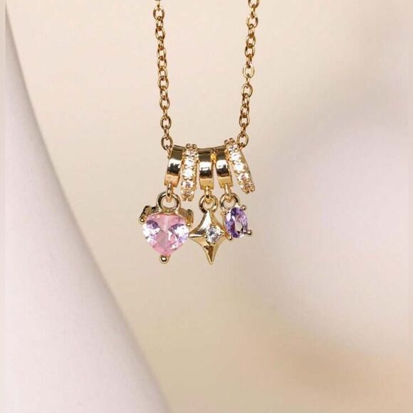 Crystal charm necklace M1111 - Picture 2 of 5